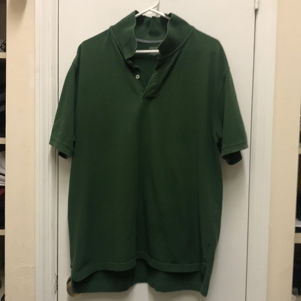 Green knit collared t-shirt